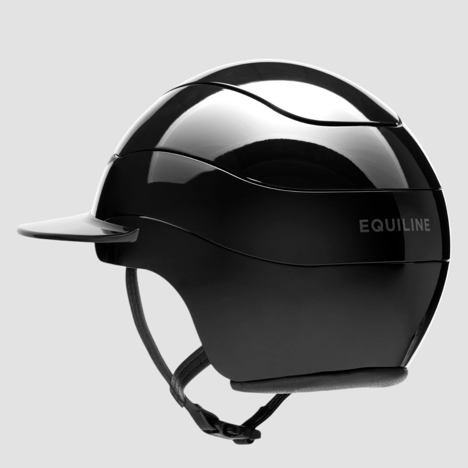Equiline Reithelm Xanto Glossy Strass mit großem Schirm Schwarz