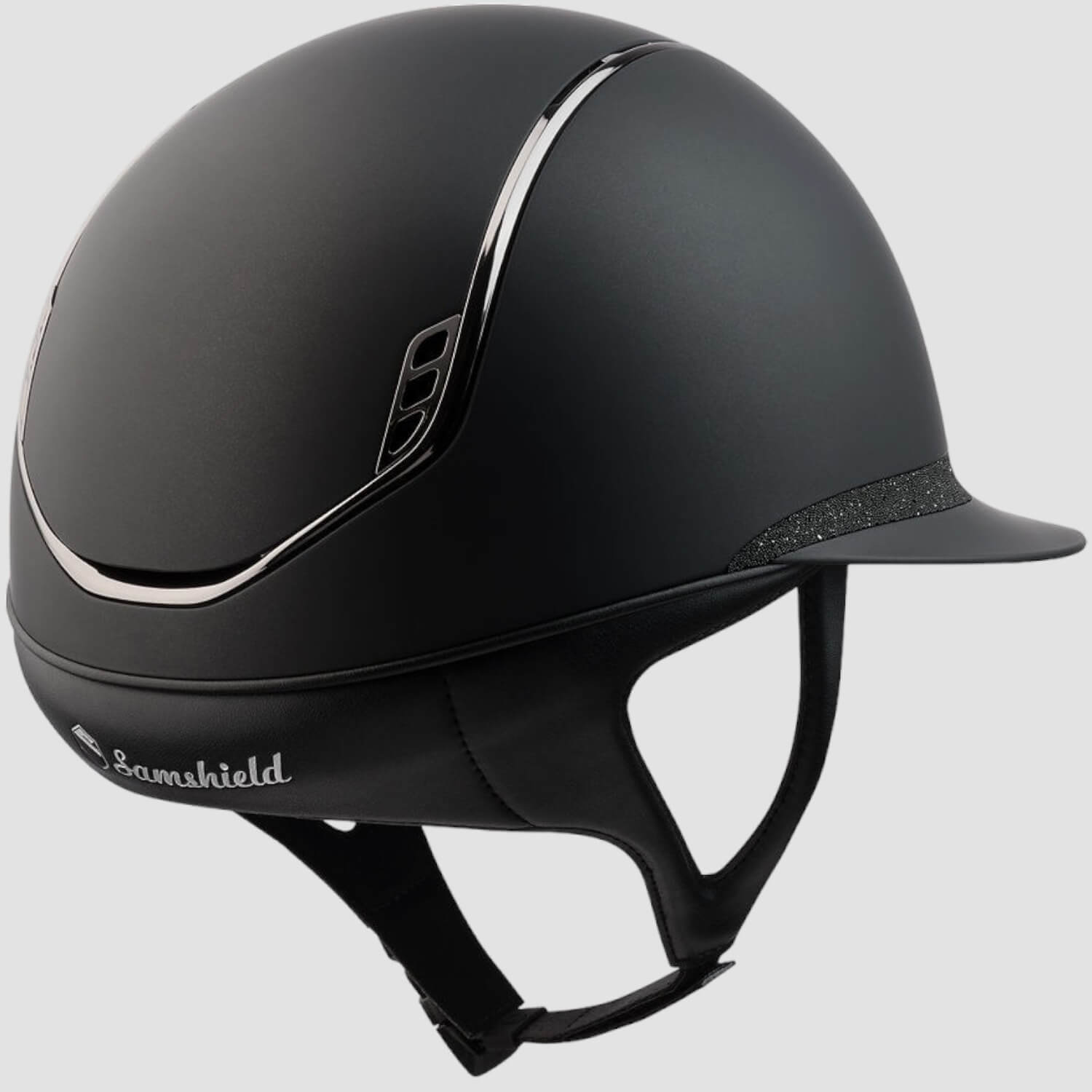 Samshield Reithelm MissShield Shadowmatt V2  black matt black chrome black FB und Blazon crystal Fabric black