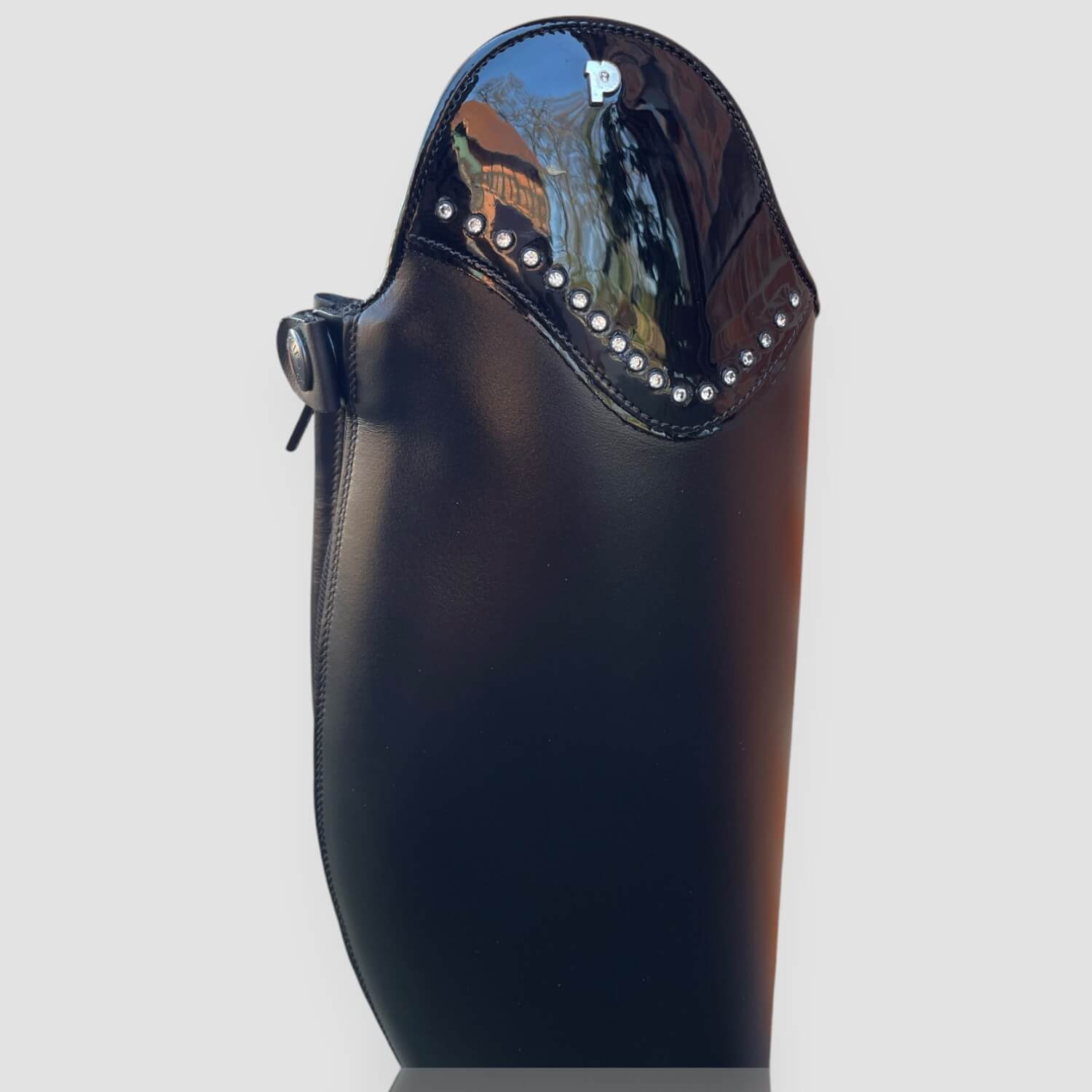 Petrie Reitstiefel Palermo schwarz mit Top Lack und Strass