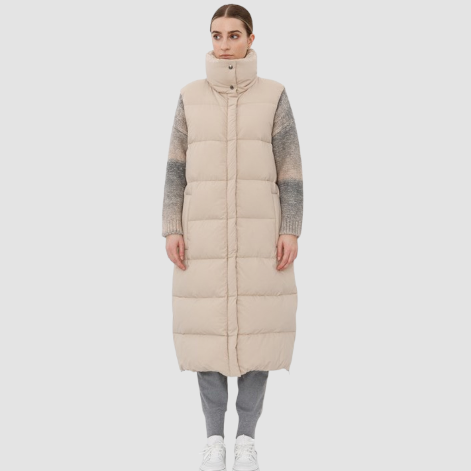 Peserico Easy lange Daunenweste beige