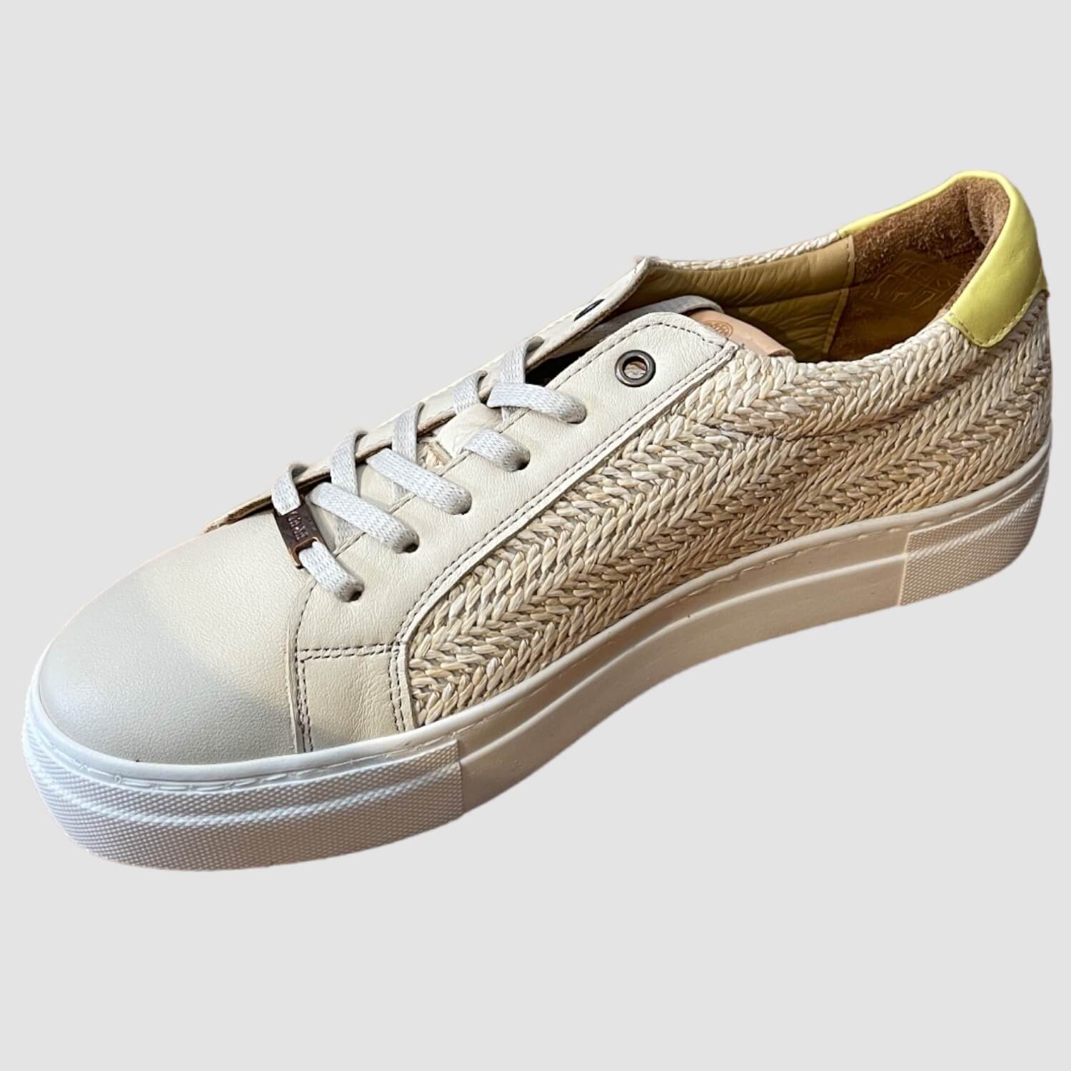 Shabbies Amsterdam Sneaker Soft Nappa Leder geflochten Sand