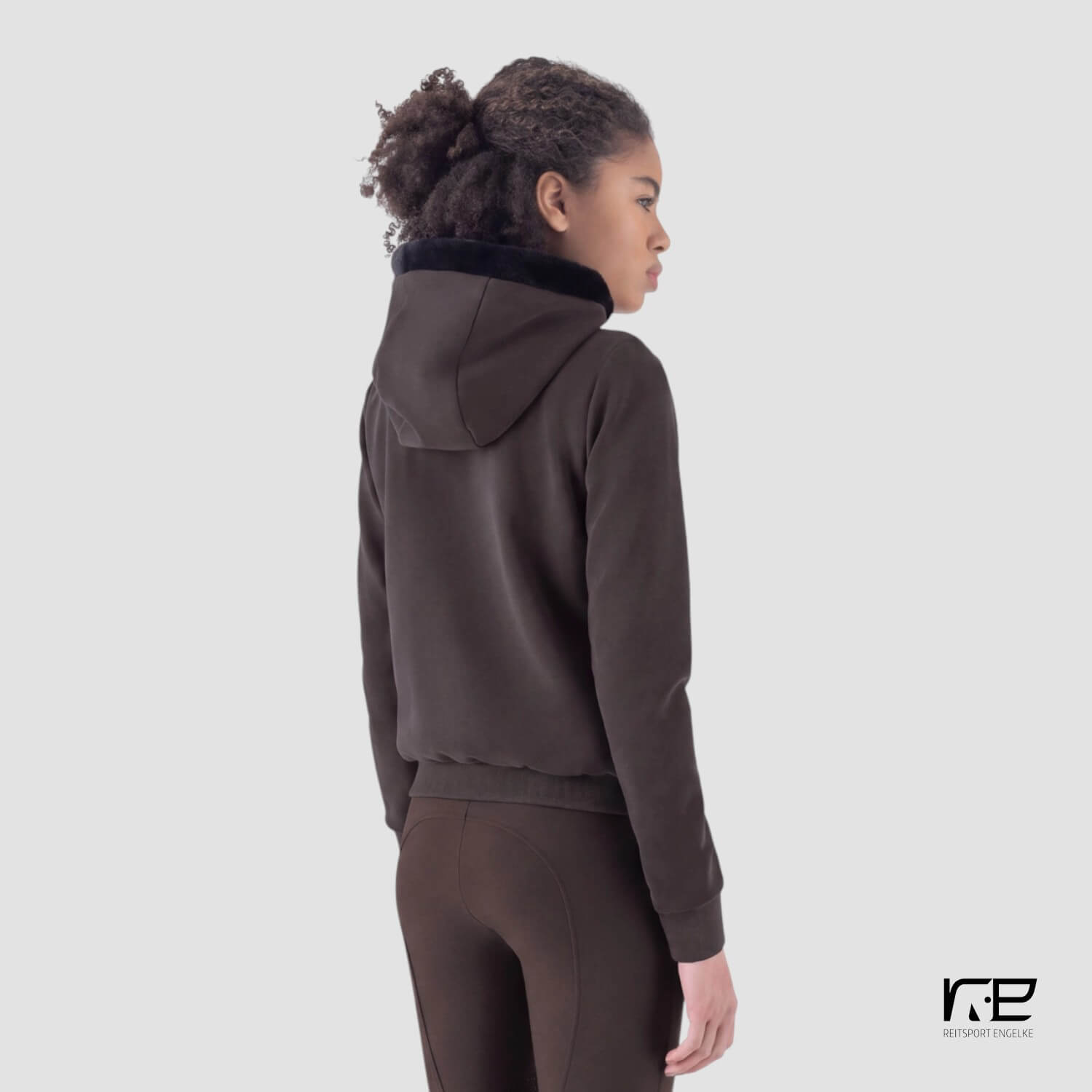 Equiline Damen-Full-Zip-Sweatshirt in Coffee Bean  mit Ecofur
