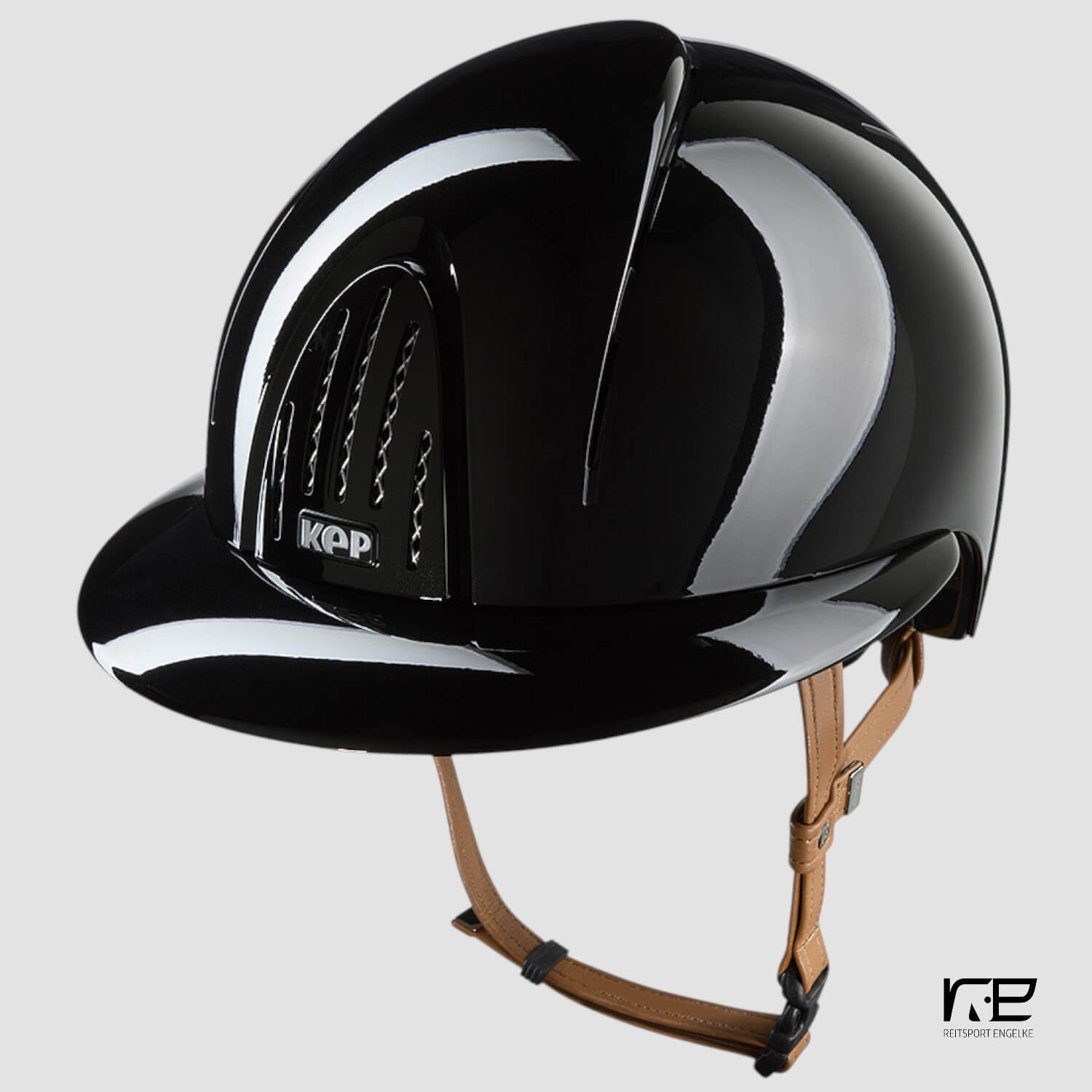 Kep Italia Reithelm Smart Nova Polish with Polo Visor beiges Leder