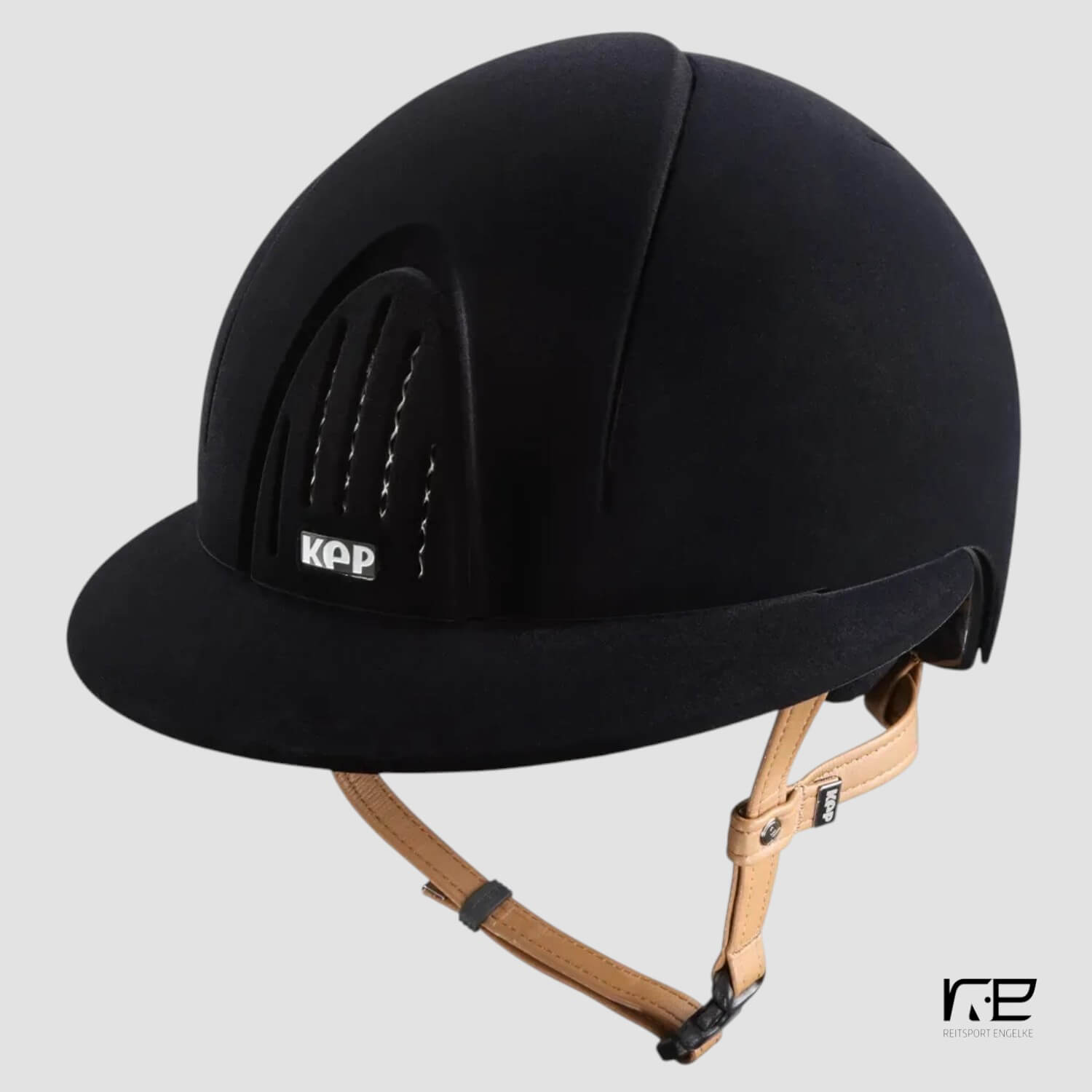Kep Italia Reithelm Smart Nova Samt beiges Leder Gr. M (51-58)