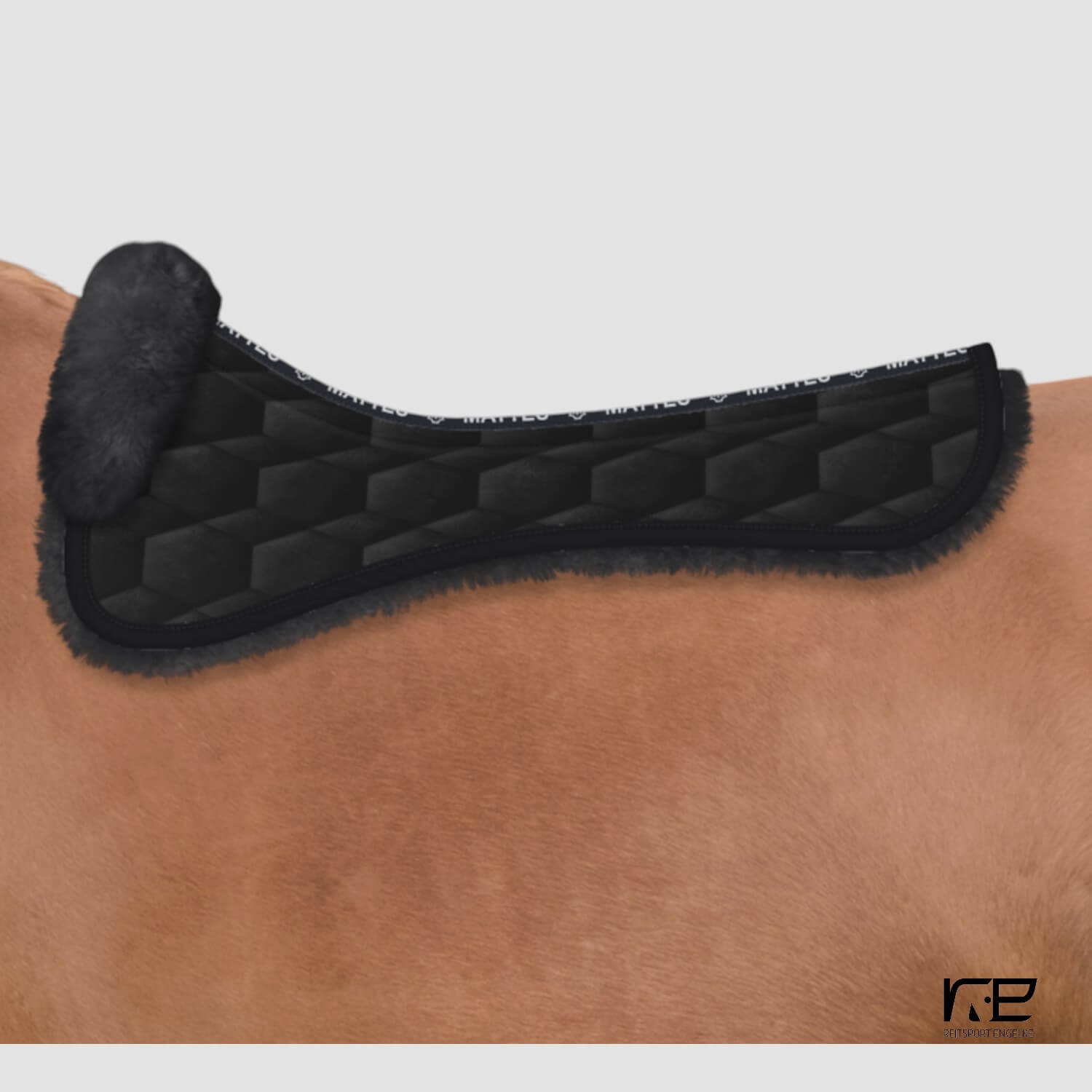 Mattes Sattelkissen Lammfell D Samt Schwarz Fell: graphit