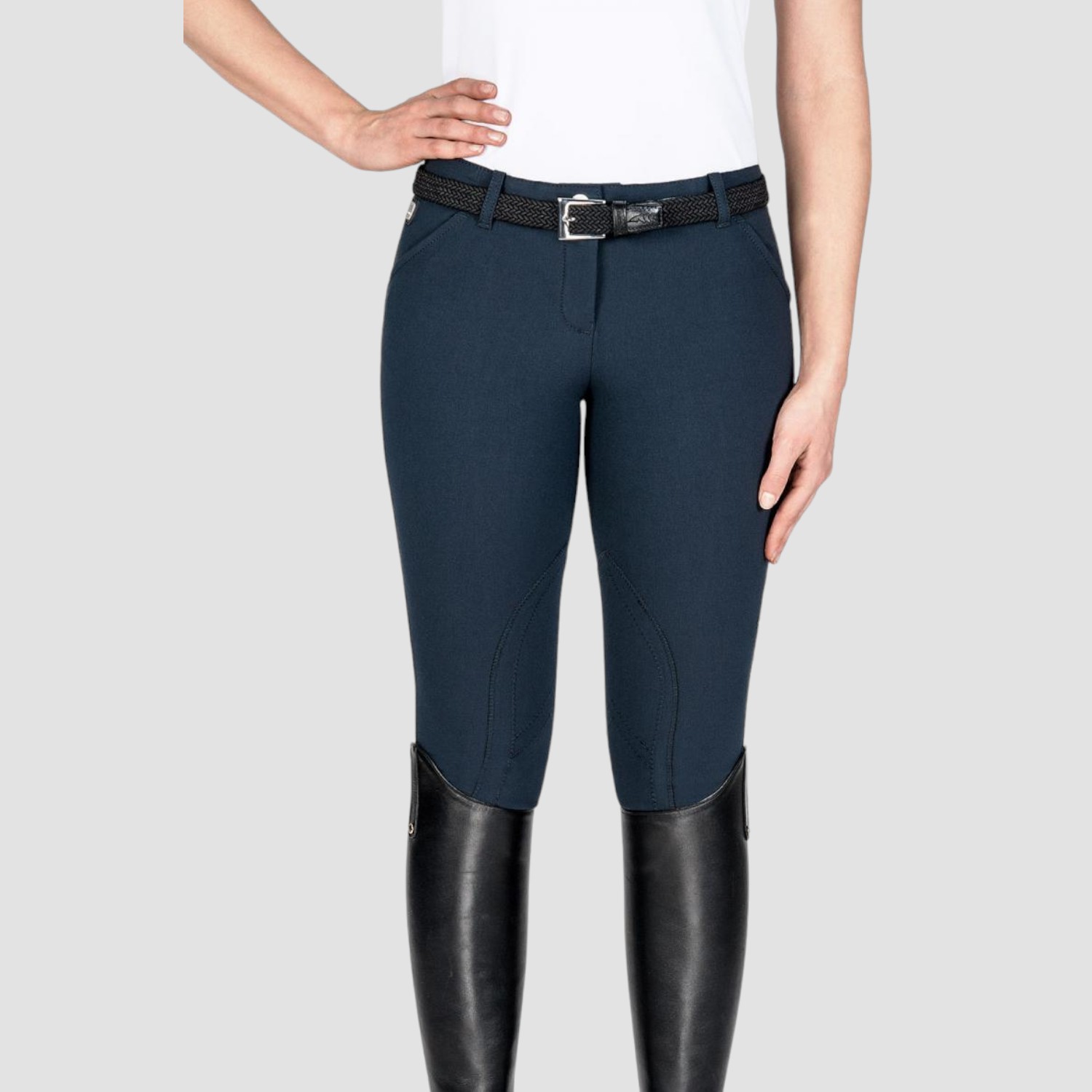 Equiline Reithose Boston Blue Stoffkniebesatz