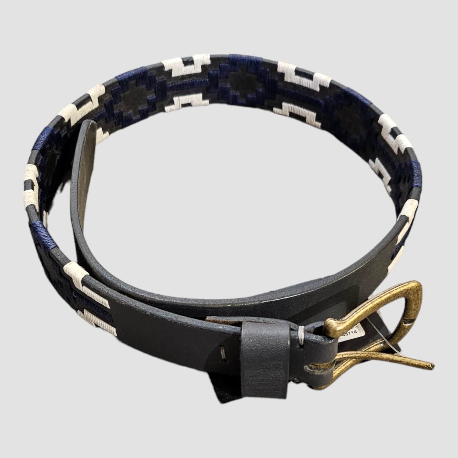 Euroriding Ledergürtel Rivera Grau/Weiß/Navy