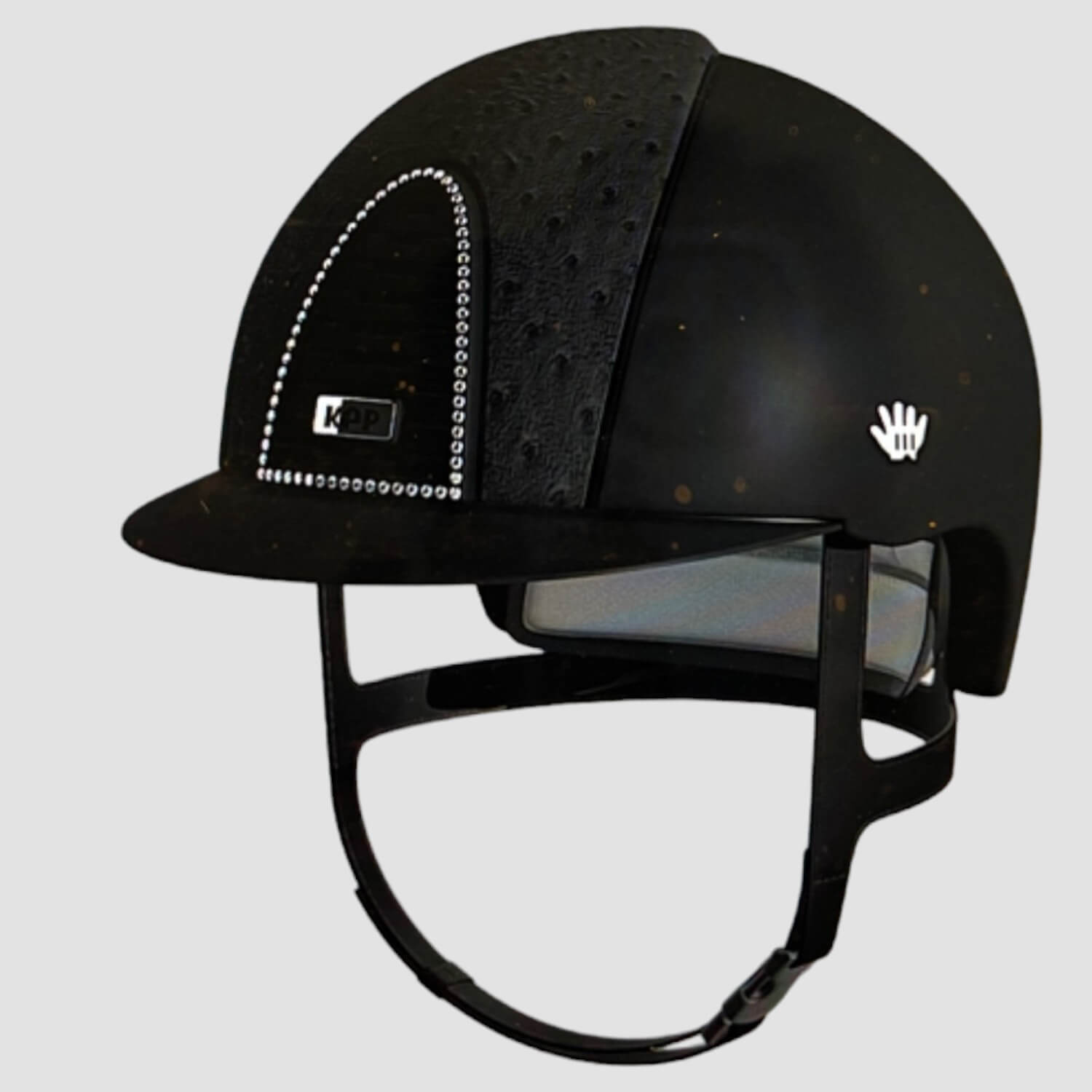 Kep Italia Reithelm Cromo Special Leather Oestrich Black