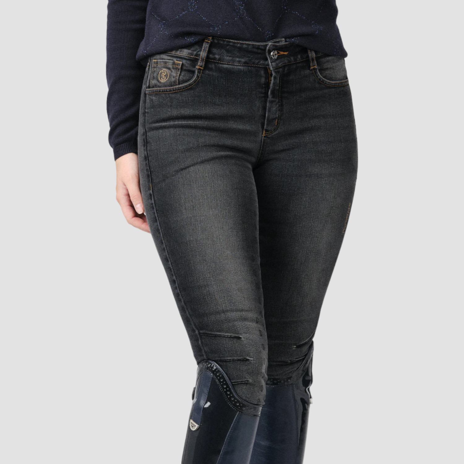 PS of Sweden Reithose Maggie Black Denim