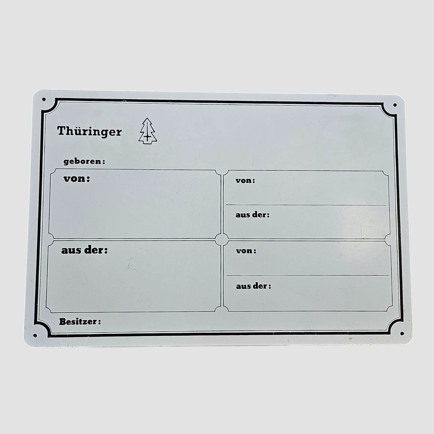 Lehmann Stalltafel Thüringer Weiß