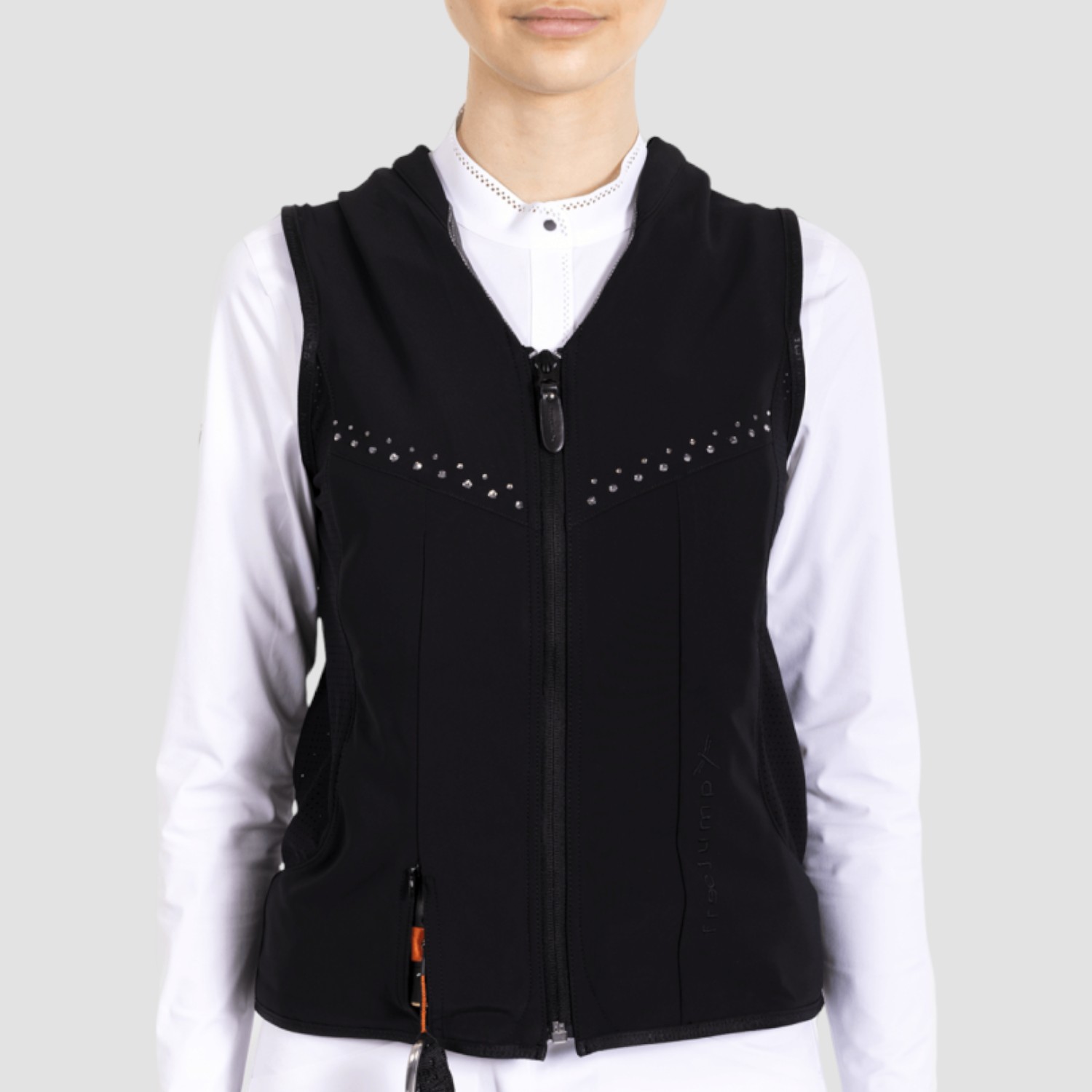 Freejump Airbag Weste - Weste mit Luftpolster schwarz mit Crystals