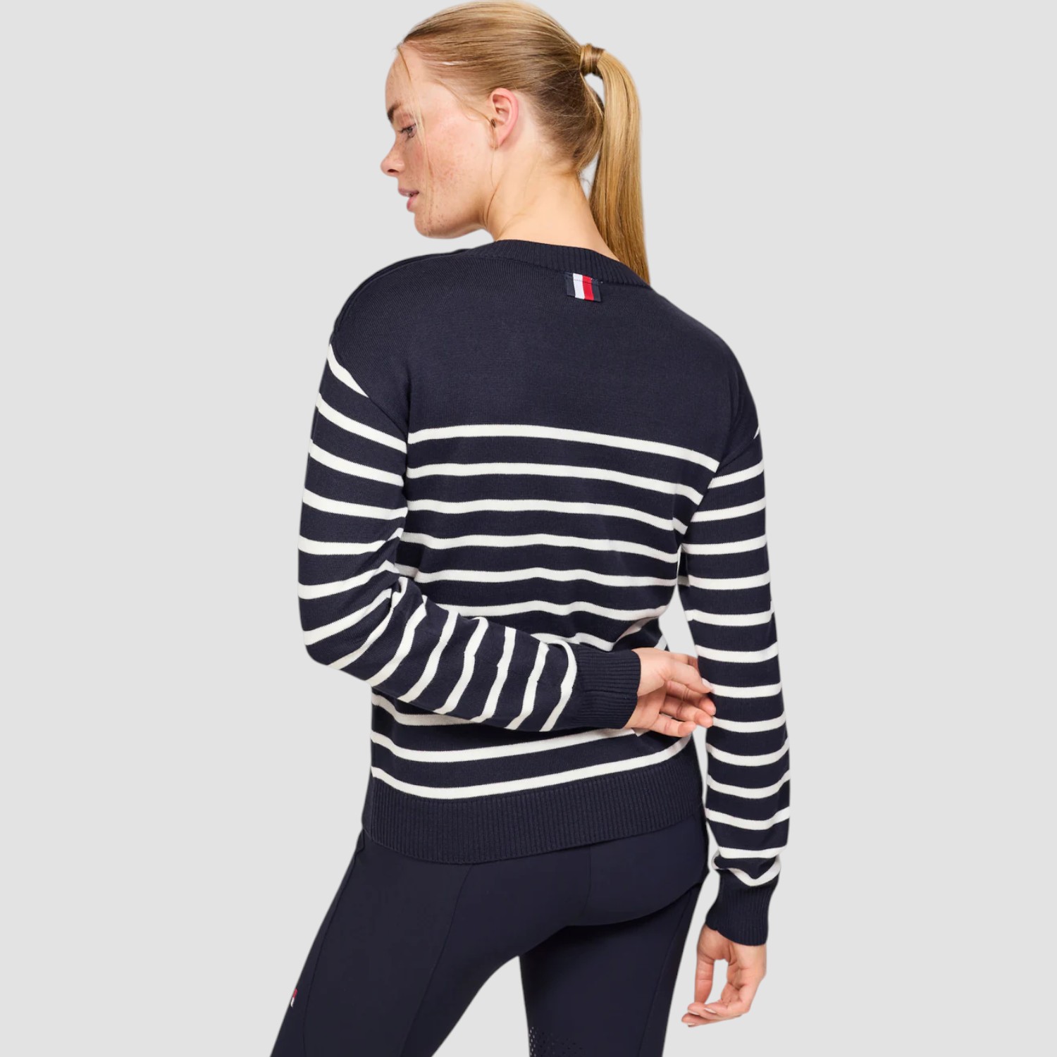 Tommy Equestrian Fairfield Stripe Sweater Desert Sky