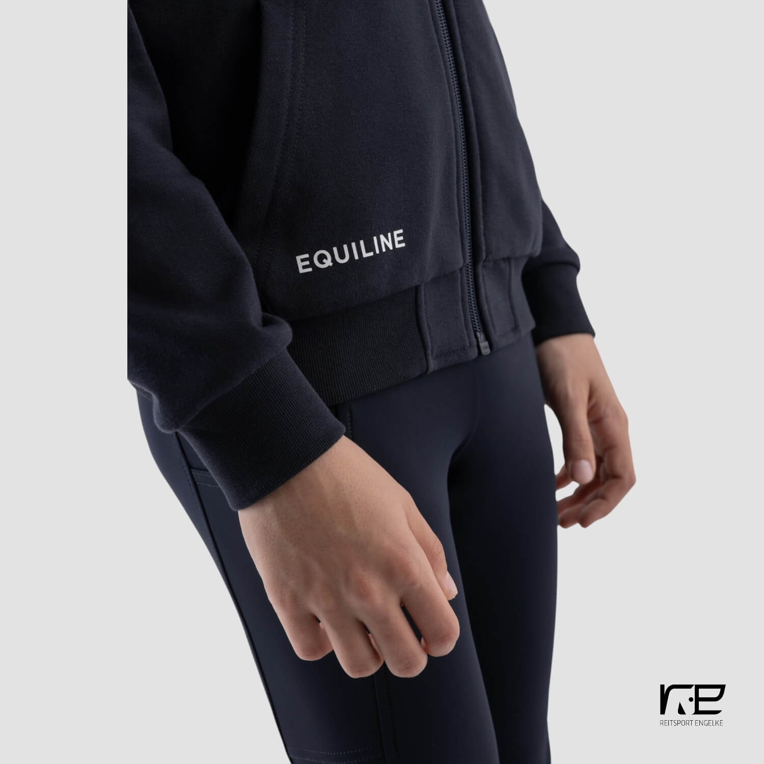 Equiline Junior Full Zip Hoodie Eqclama Blue