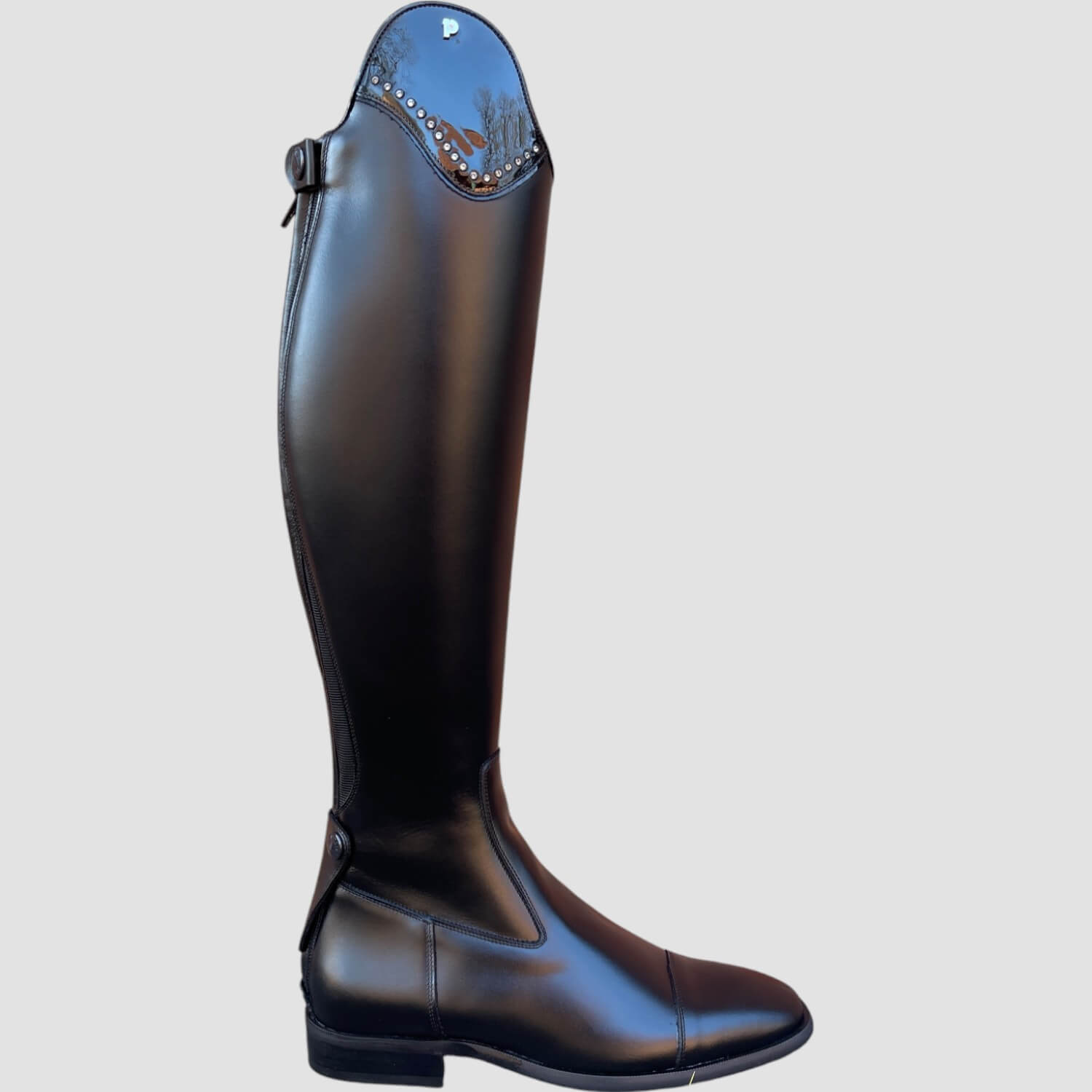 Petrie Reitstiefel Palermo schwarz mit Top Lack und Strass