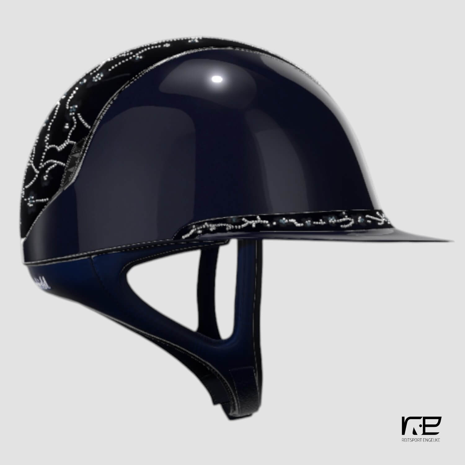 Samshield Reithelm MissShield Glossy V2  blueTop und FB cherry blossom, Trim + Blazon chrom schwarz