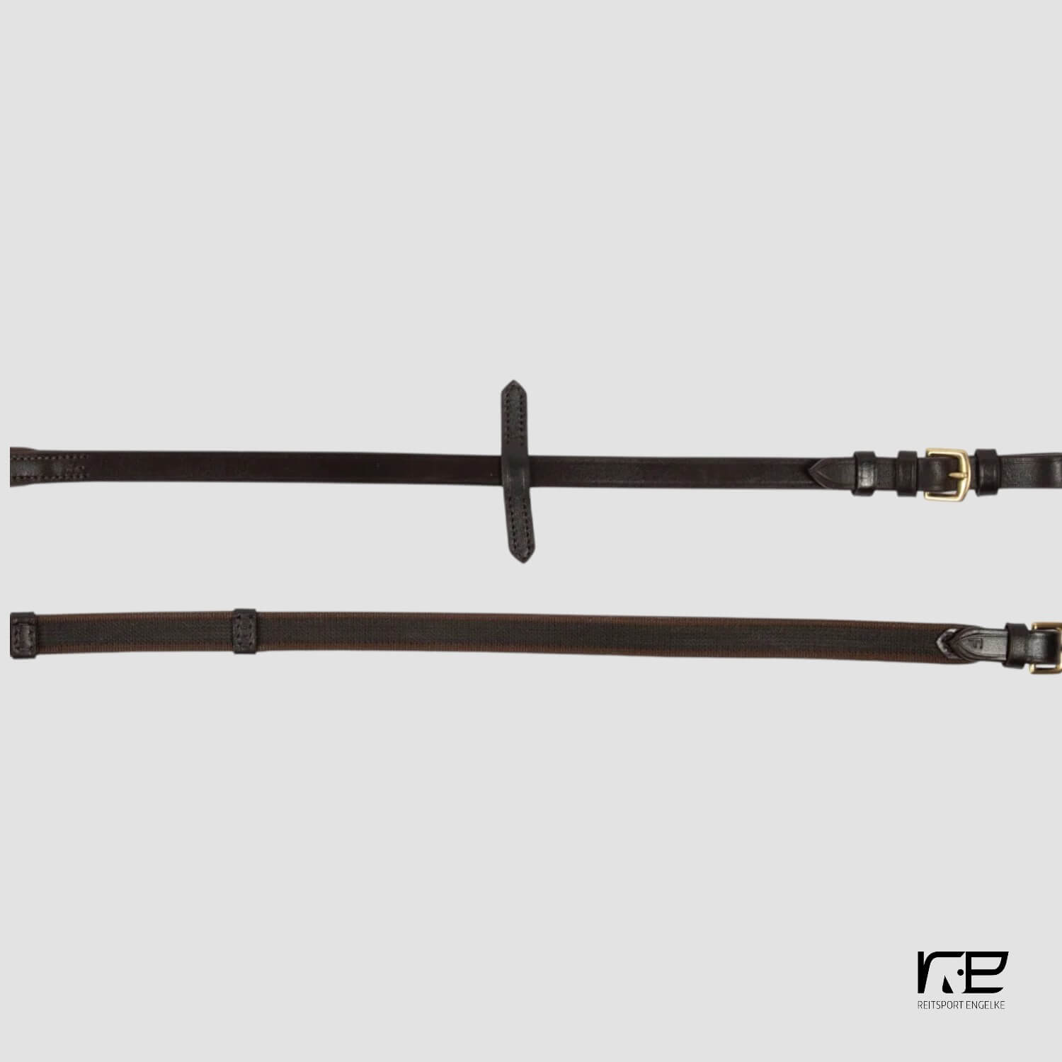 Melzer Zügel feingummiert braun/messing