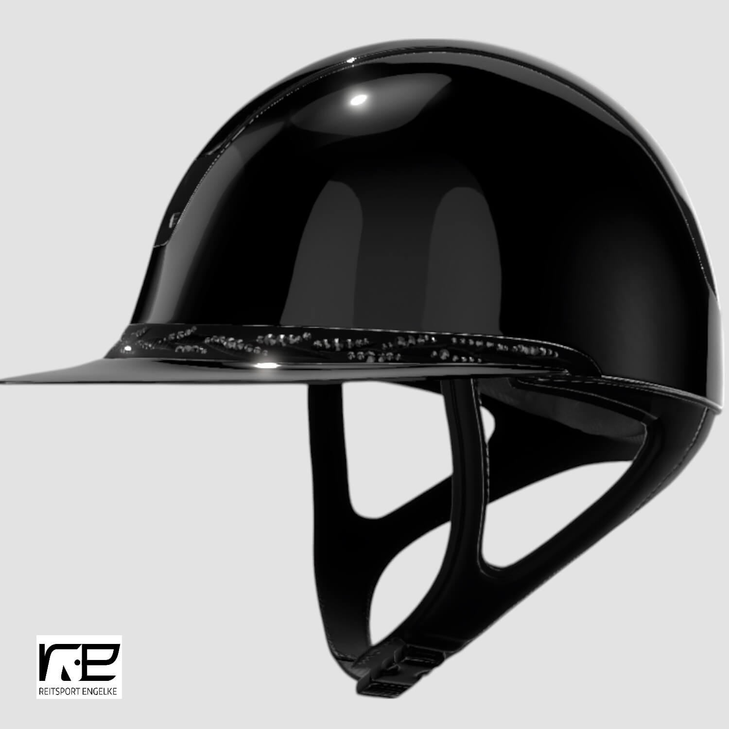 Samshield Reithelm MissShield Glossy Dressage V2 black matt black FB mit Flowersvarowski black