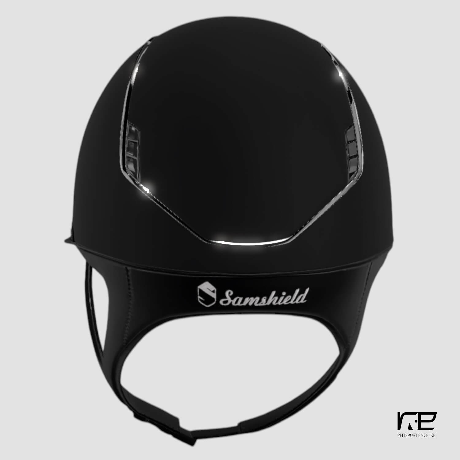 Samshield Reithelm MissShield Shadowmatt V2 black FB cherry blossom, Trim + Blazon chrom schwarz