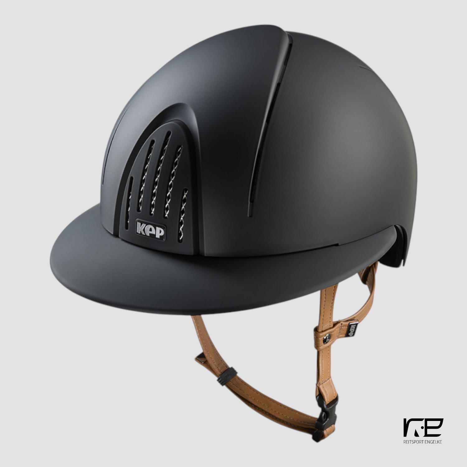 Kep Italia Reithelm Smart Nova Matt with Polo Visor beiges Leder