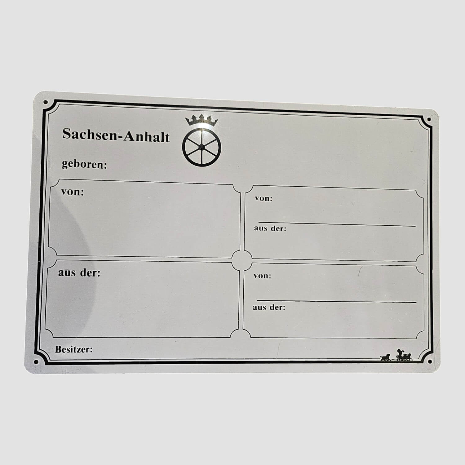 Lehmann Stalltafel Sachsen-Anhalt Weiß