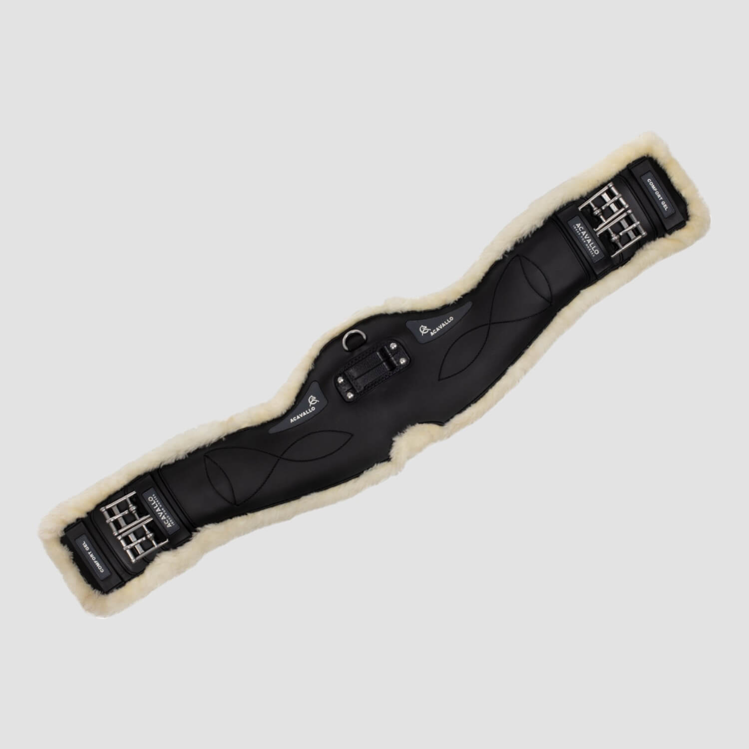 Acavallo Gel & PVC Short Girth Ecowool Black/Natur