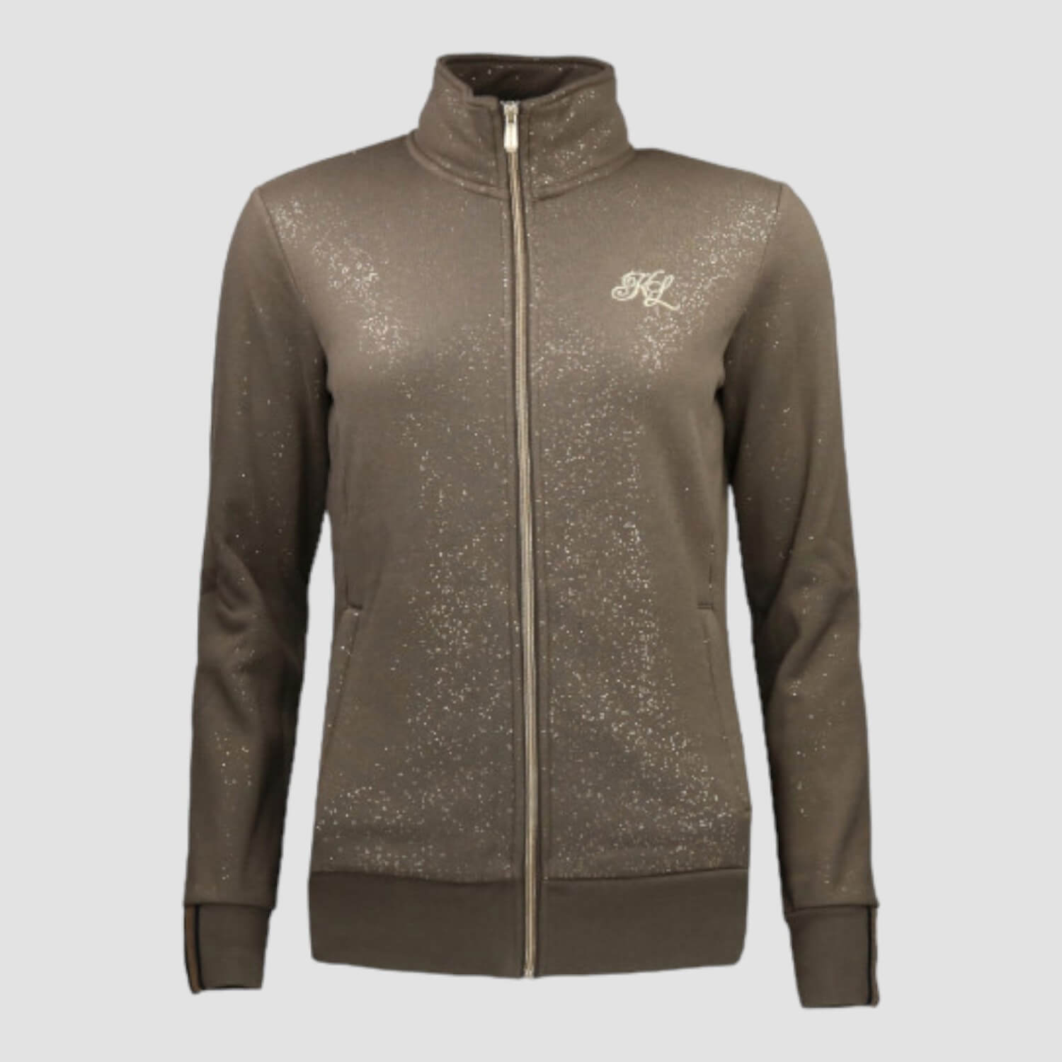 Kingsland Glitter Sweatjacke KLnorna Braun Granite