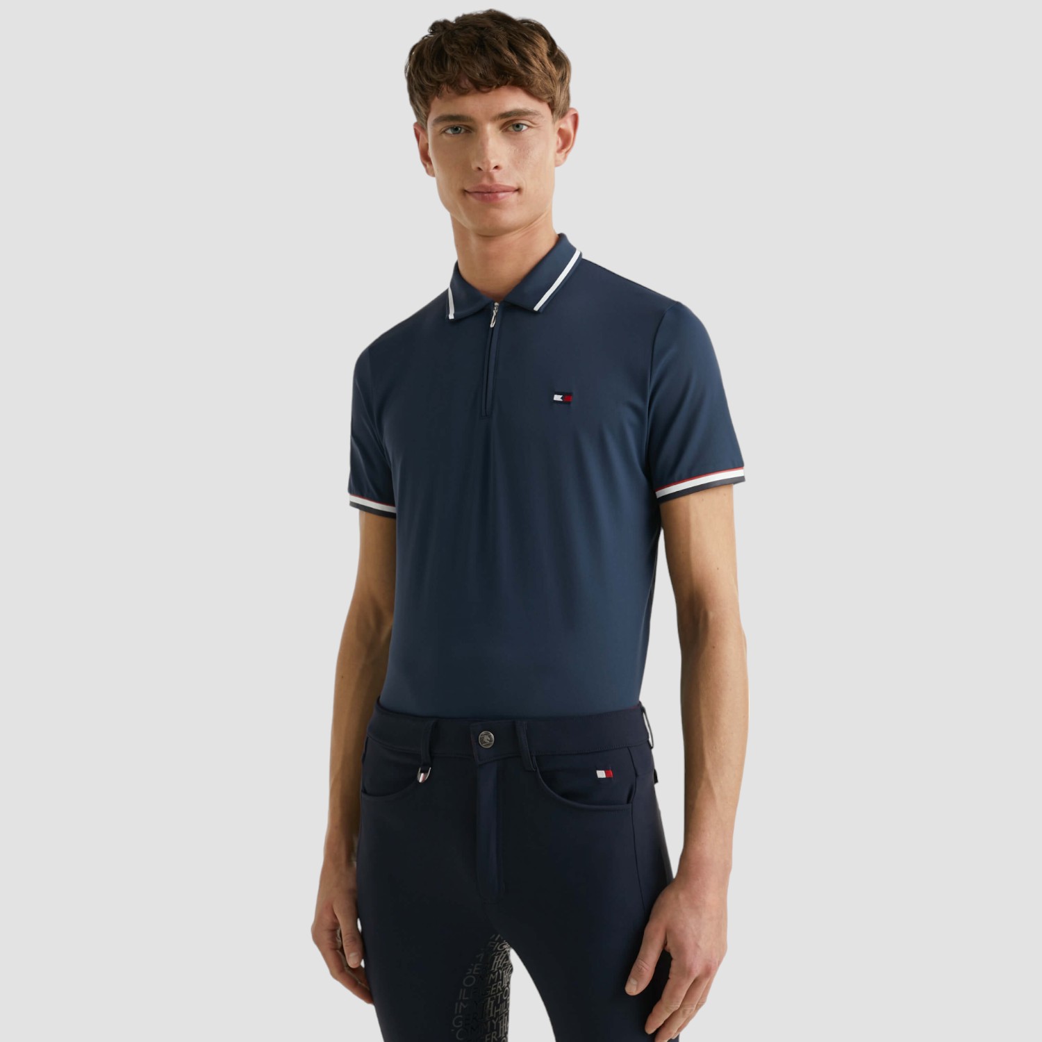 Tommy Equestrian Performance Zip Poloshirt desert sky Tommy Equestrian Performance Zip Poloshirt desert sky