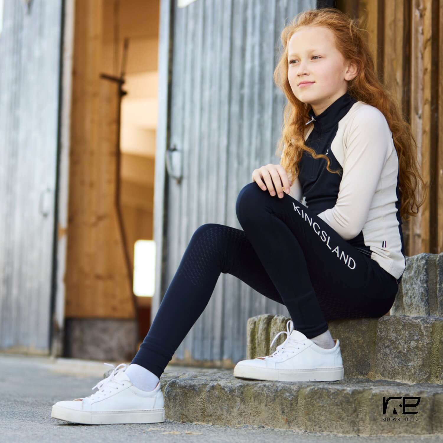 Kingsland KLLinda Kinderleggins Fullgrip Navy