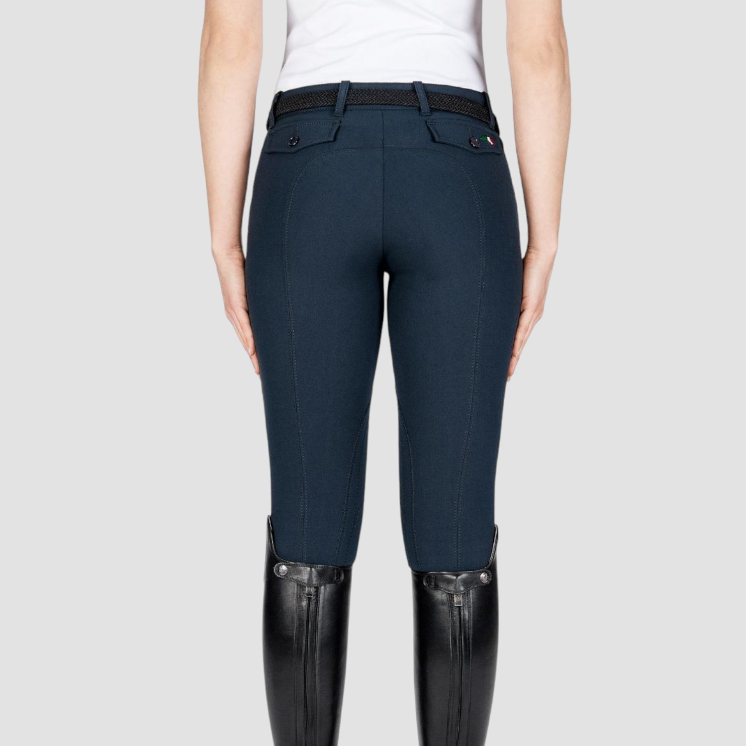 Equiline Reithose Boston Blue Stoffkniebesatz