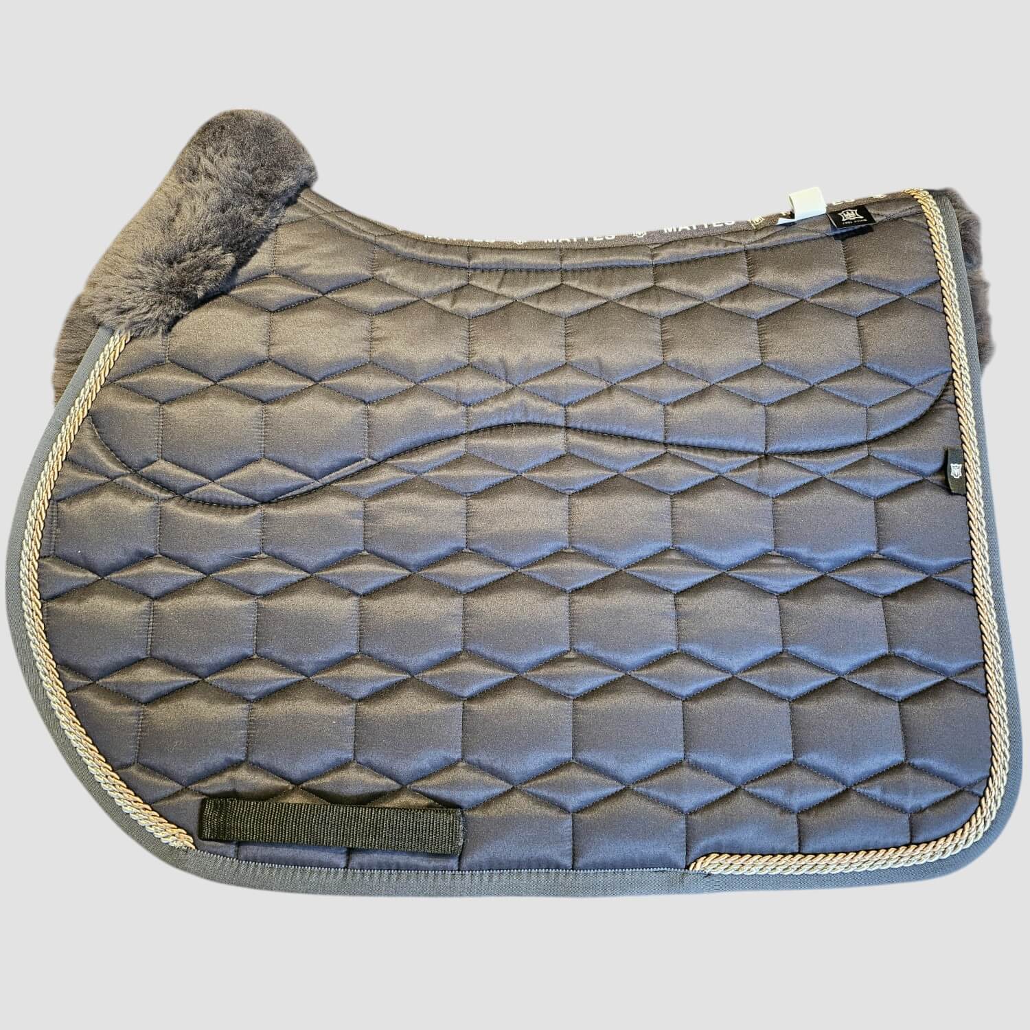 Mattes Springschabracke Lammfell Rand vorne Graphit/Graphit