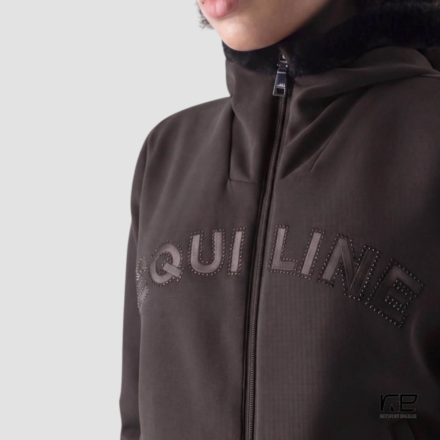 Equiline Damen-Full-Zip-Sweatshirt in Coffee Bean  mit Ecofur