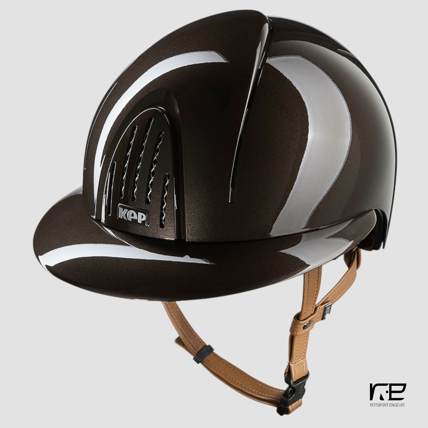 Kep Italia Reithelm Smart Nova Polish with Polo Visor beiges Leder