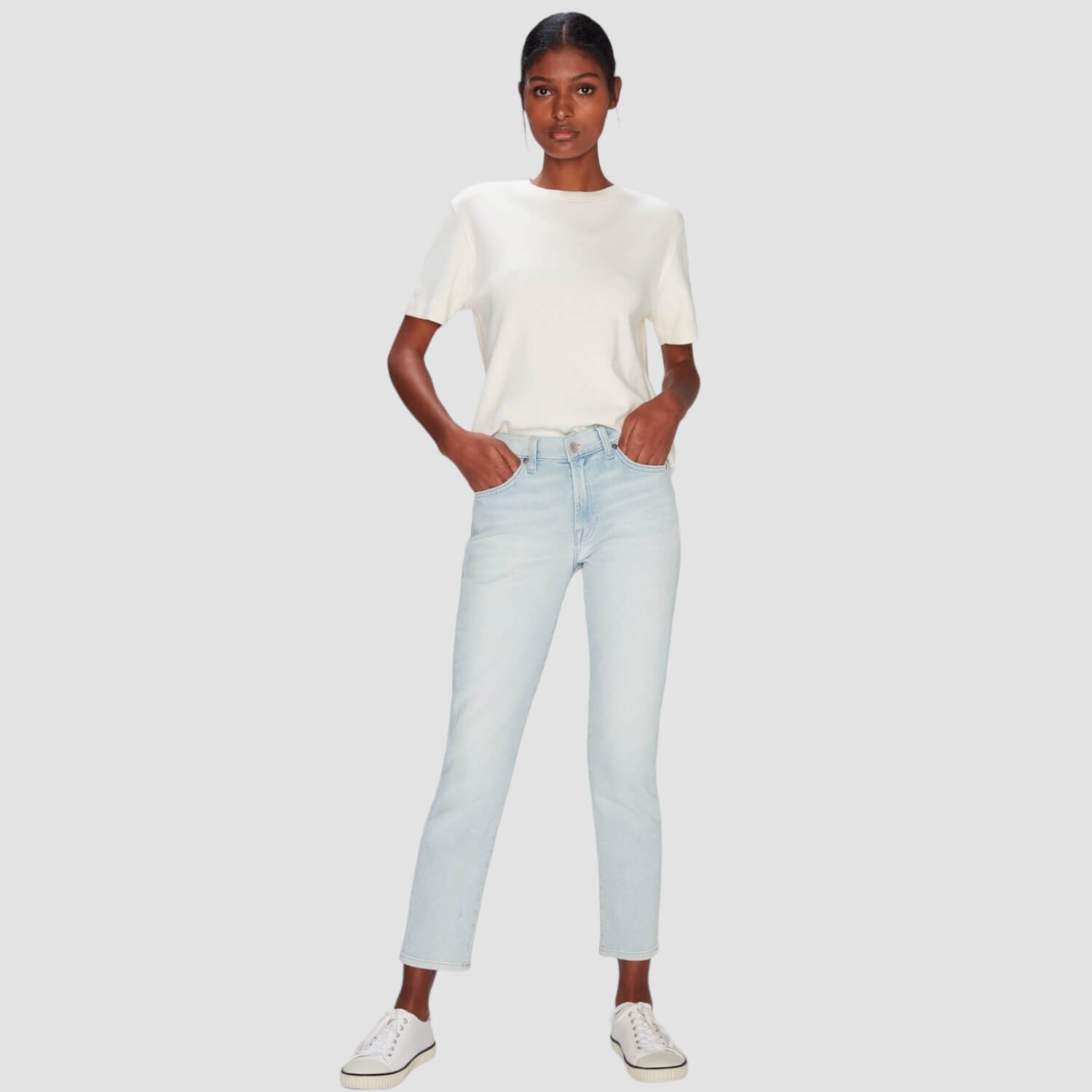 7forallmankind kurzärmeliges Baumwoll T-Shirt Everyday Rundhals 7forallmankind kurzärmeliges Baumwoll T-Shirt Everyday Rundhals