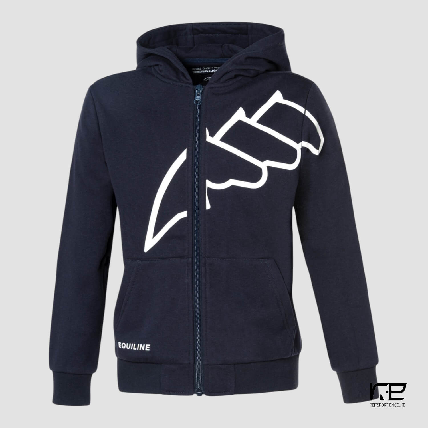 Equiline Junior Full Zip Hoodie Eqclama Blue