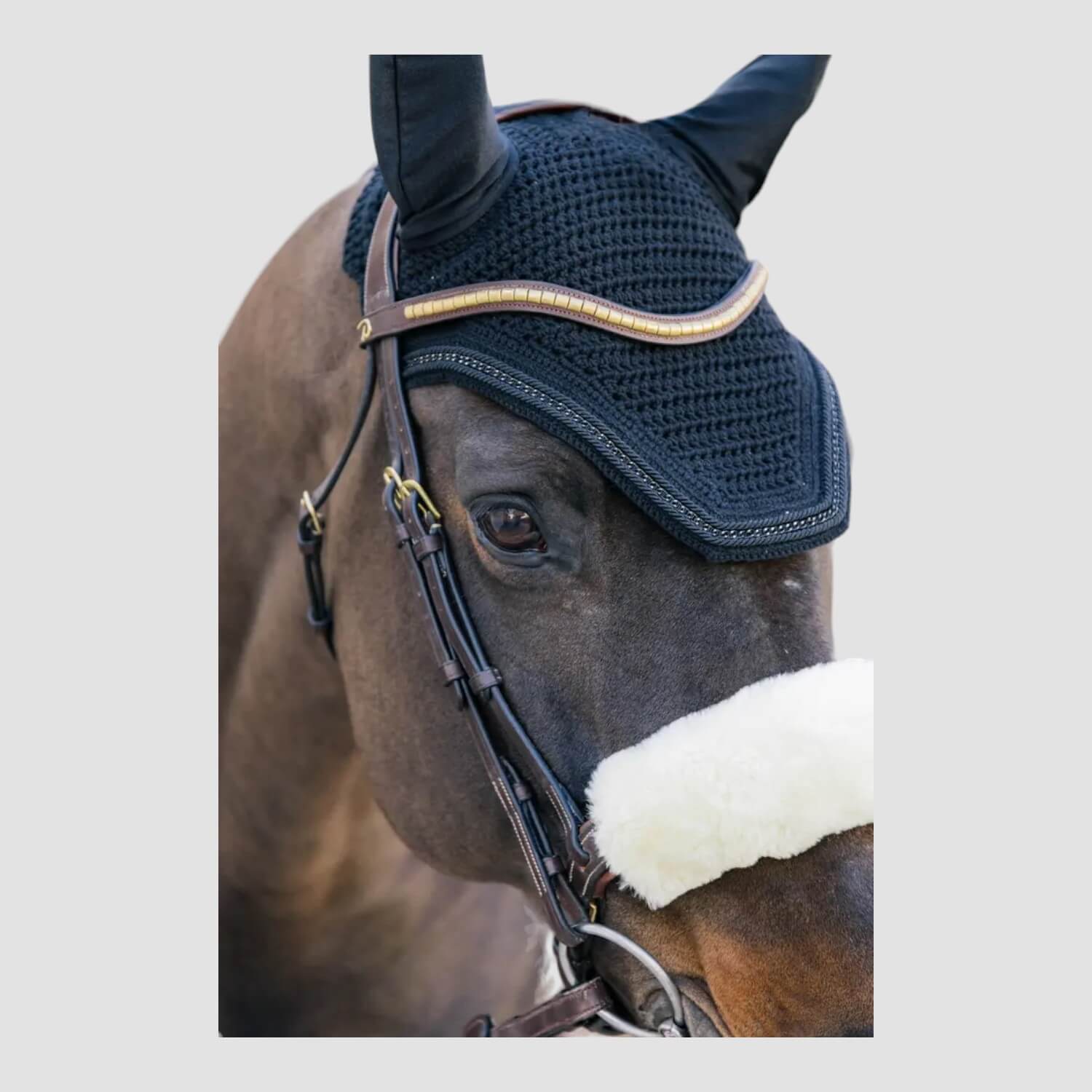 Kentucky Fliegenhaube Wellington mit Metall Kette Soundless Schwarz