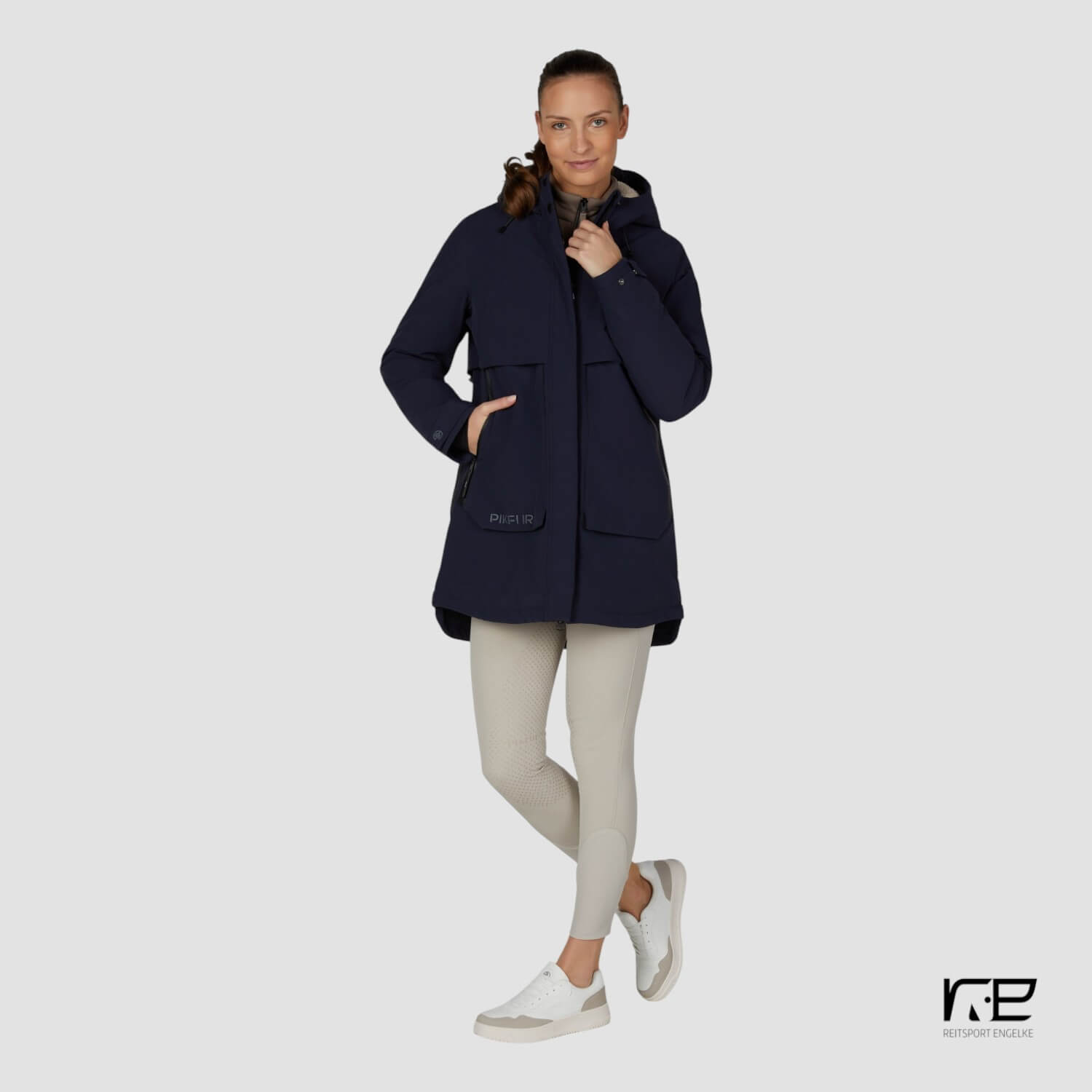 Pikeur Wasserdichter Parka mit Kapuze Nightblue