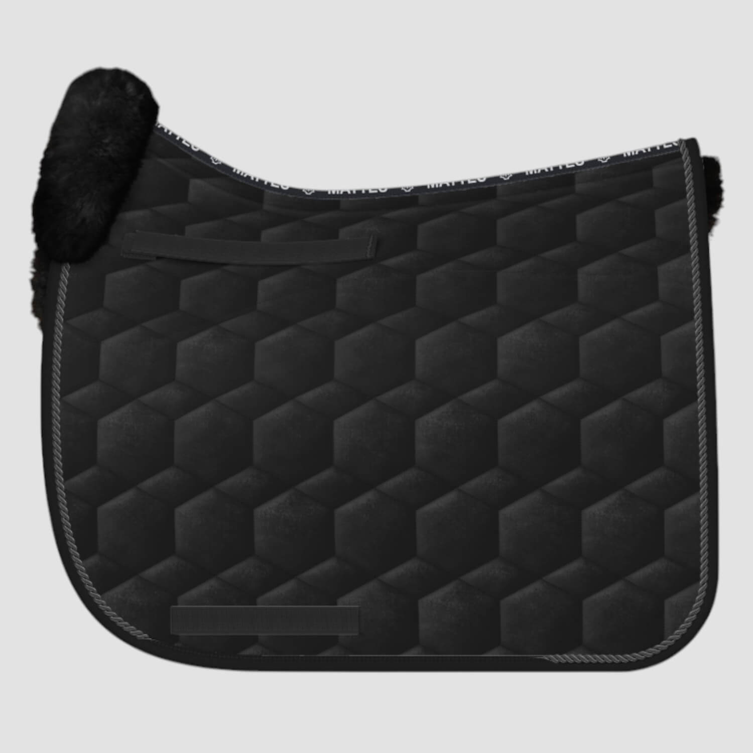 Mattes Lammfellschabracke Rand Vorne DR Samt Schwarz/Schwarz