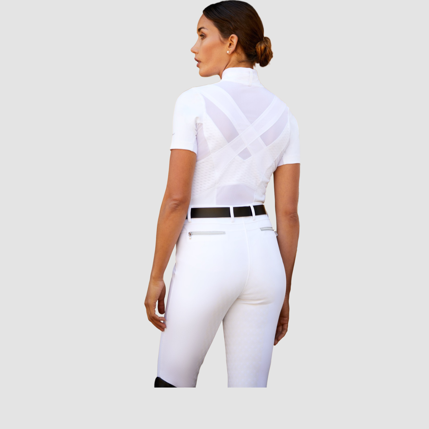 Ariat Ascent Damen kurzarm Turniershirt white