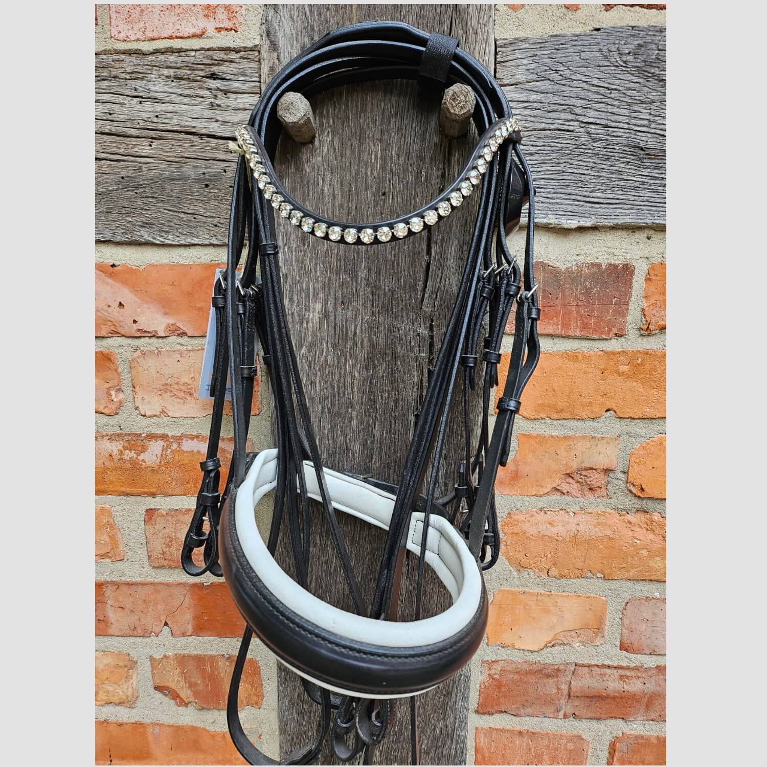 Döbert Kandare Classic Flach Schwarz/Weiß/Edelstahl