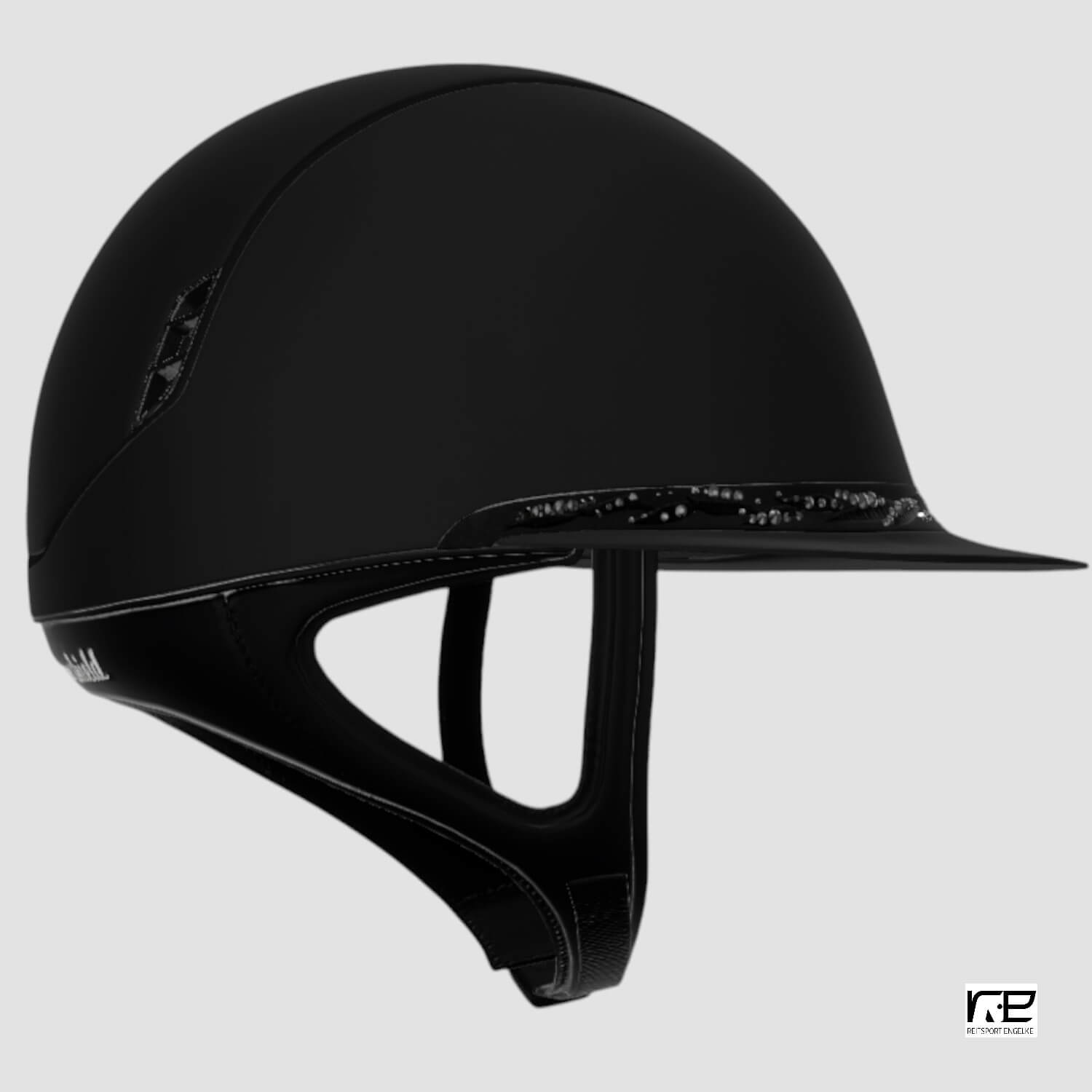Samshield Reithelm MissShield Shadowmatt Dressage V2  black FB flower swarovski, Trim:matt schwarz chrome black